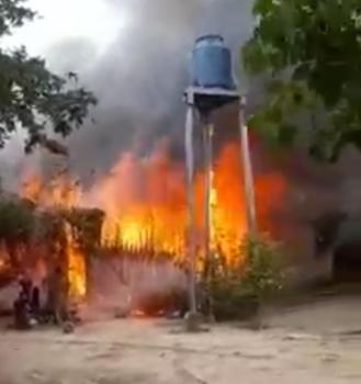 Vivienda ardió en llamas por explosión de nafta